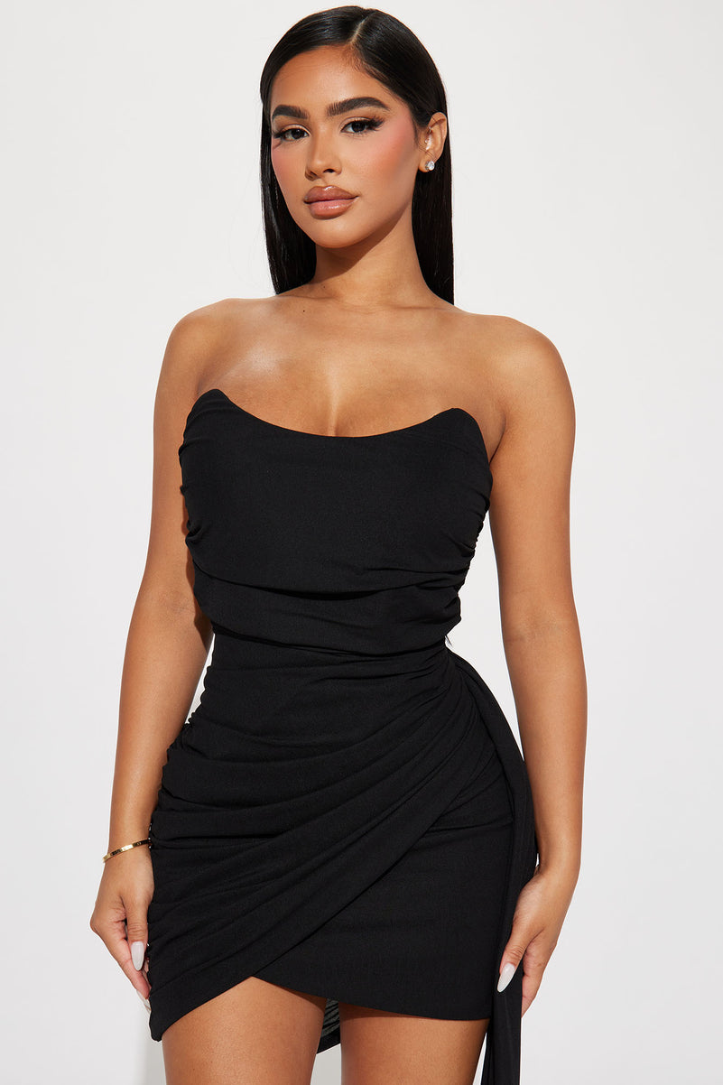 NWT! Fashion Nova Liza Mesh Mini Dress - Black sz Lrg