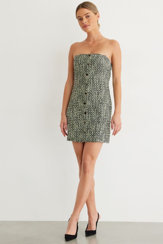 NWT! Dynamite metallic Tweed mini dress size XS.