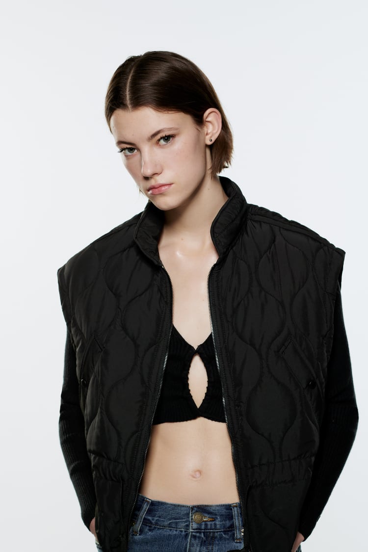 Zara quilted vest sz S