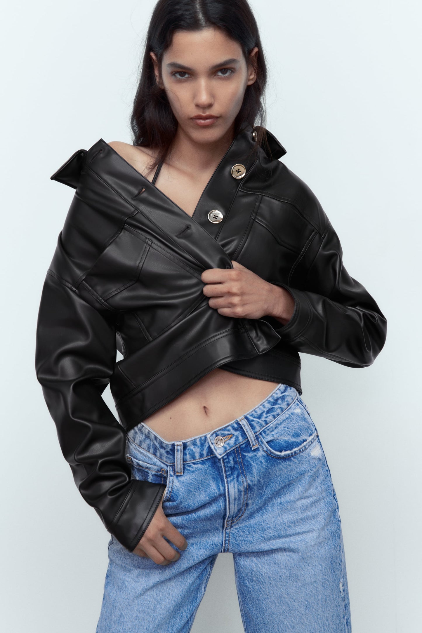 Zara faux leather jacket sz S
