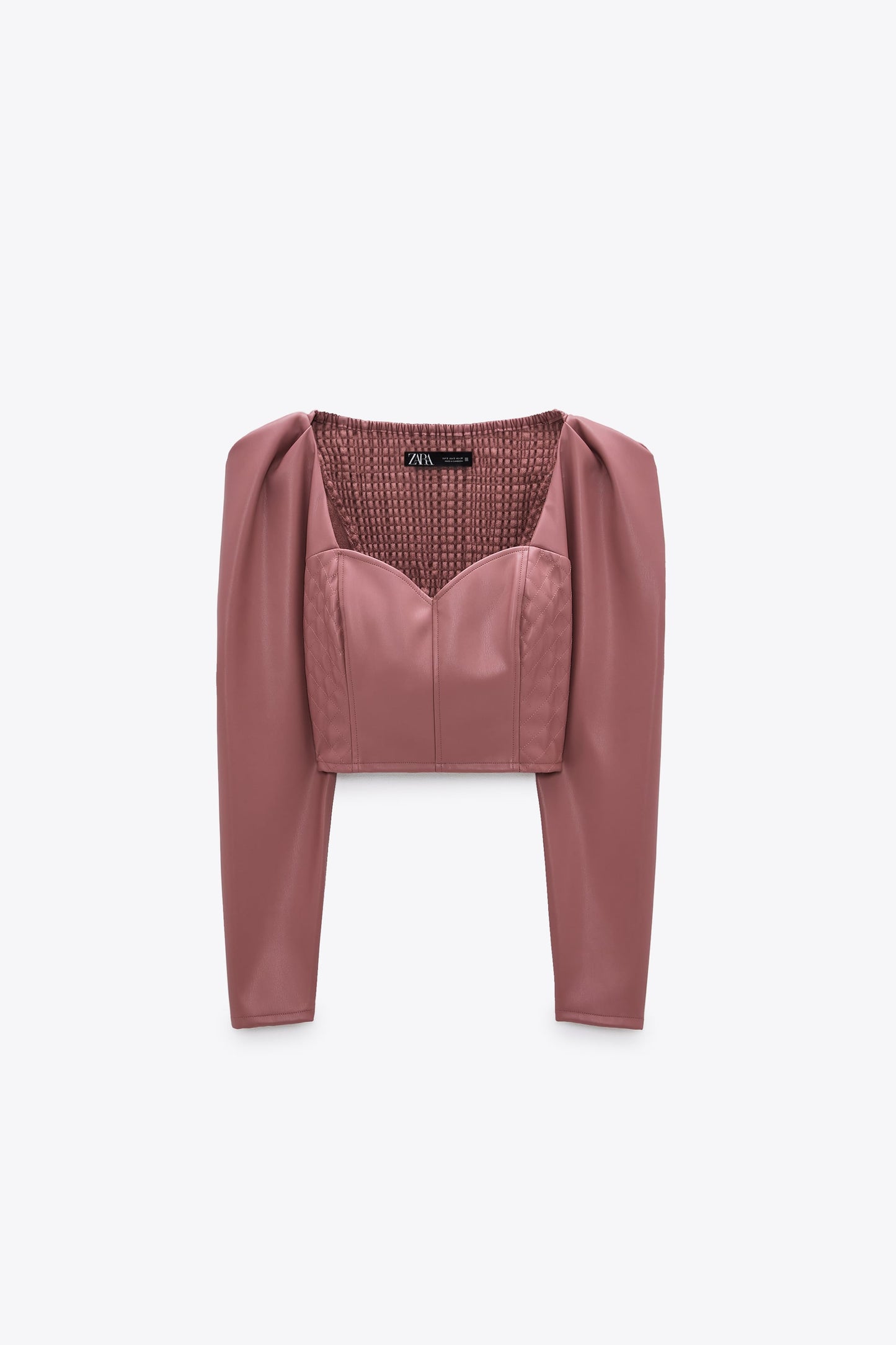 Zara faux leather crop top sz M.
