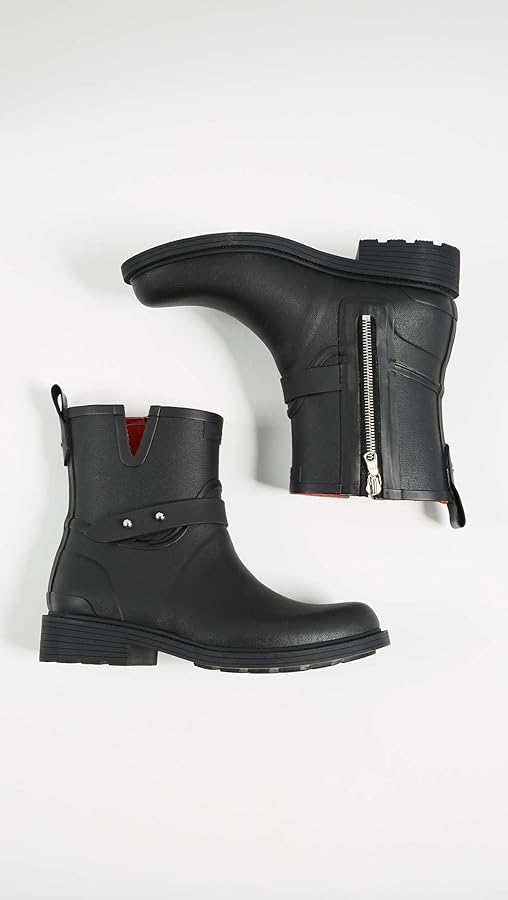 RAG & BONE Black Moto Rain Boots sz 36. Worn once!!