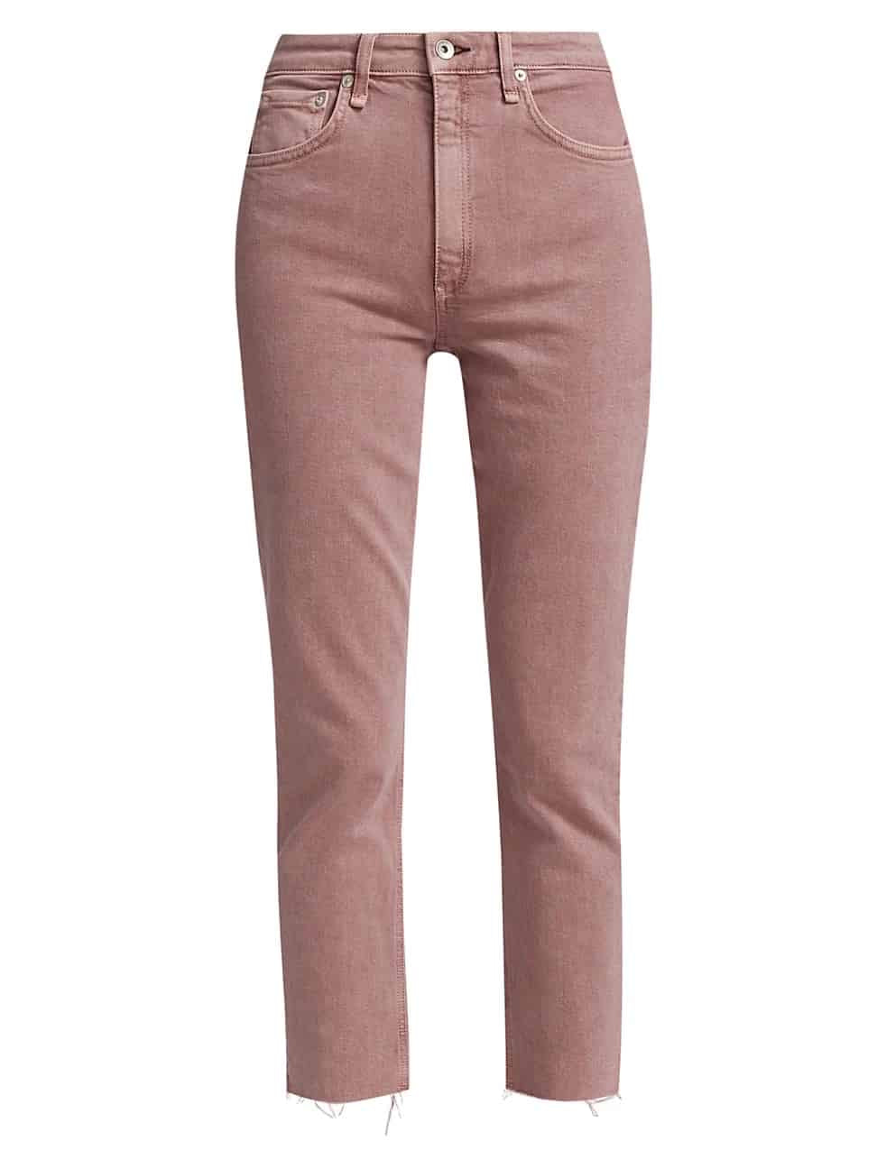 Rag & Bone Nina High-Rise Ankle Cigarette Jean in Light Plum sz 25