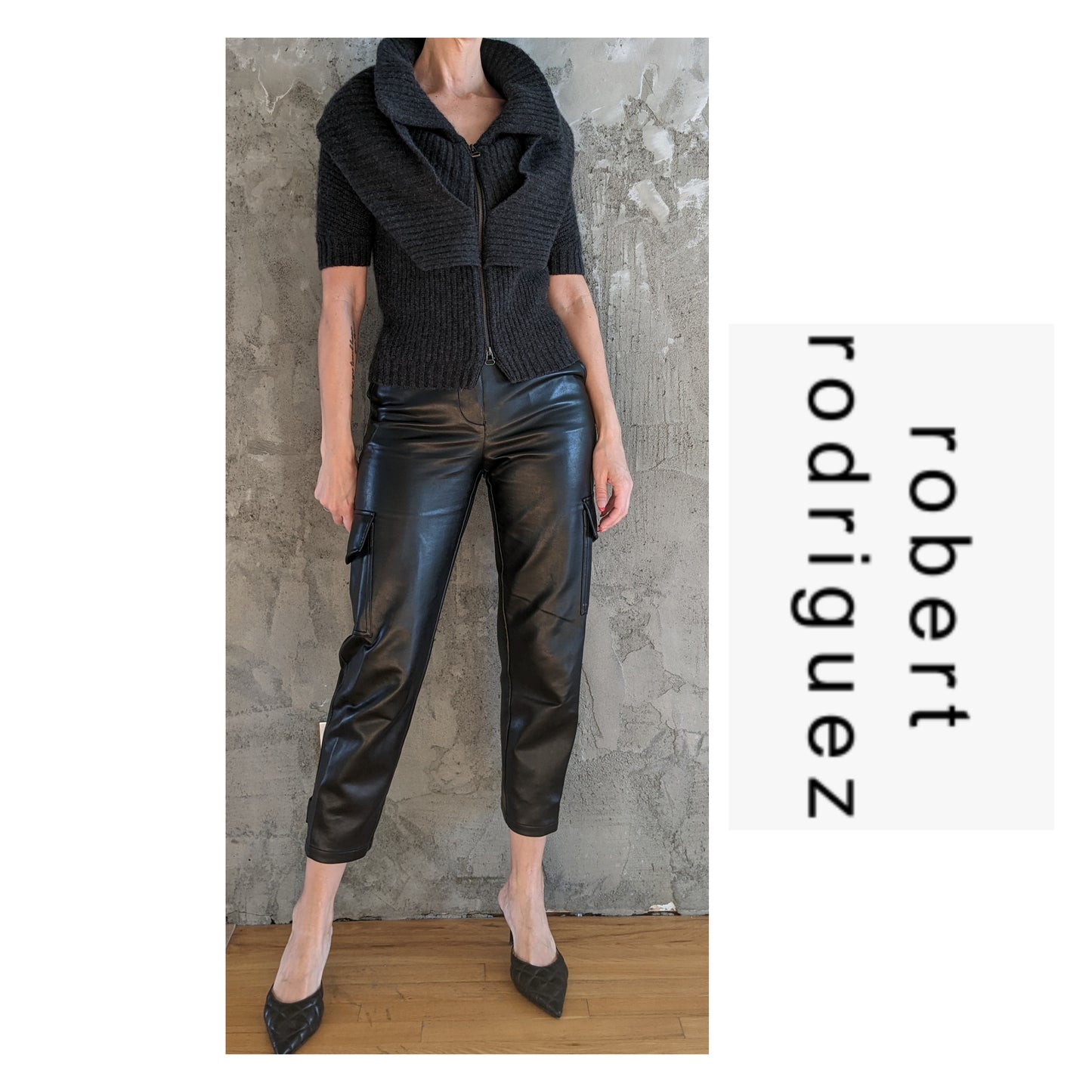 Robert Rodriguez cashmere blend zip front sweater size S.
