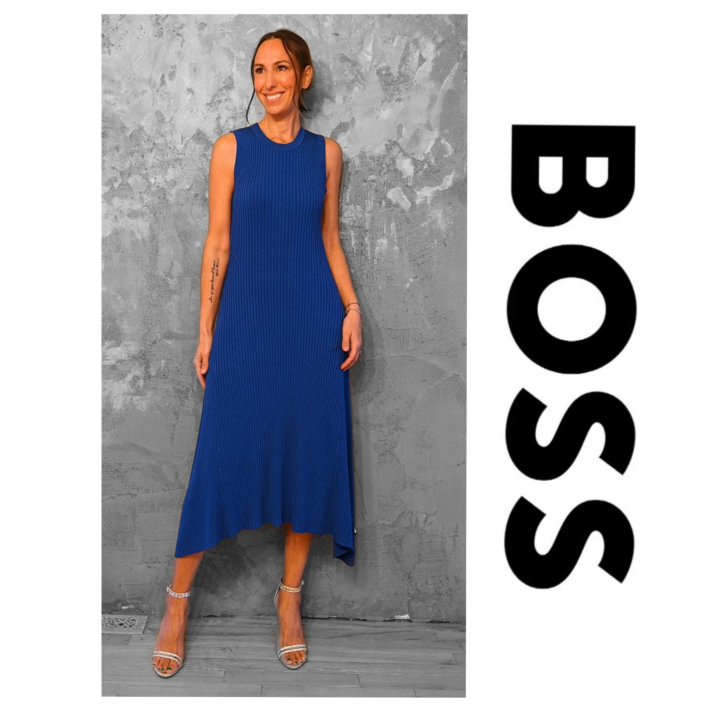 Boss Rib Knit Flenda Dress sz L