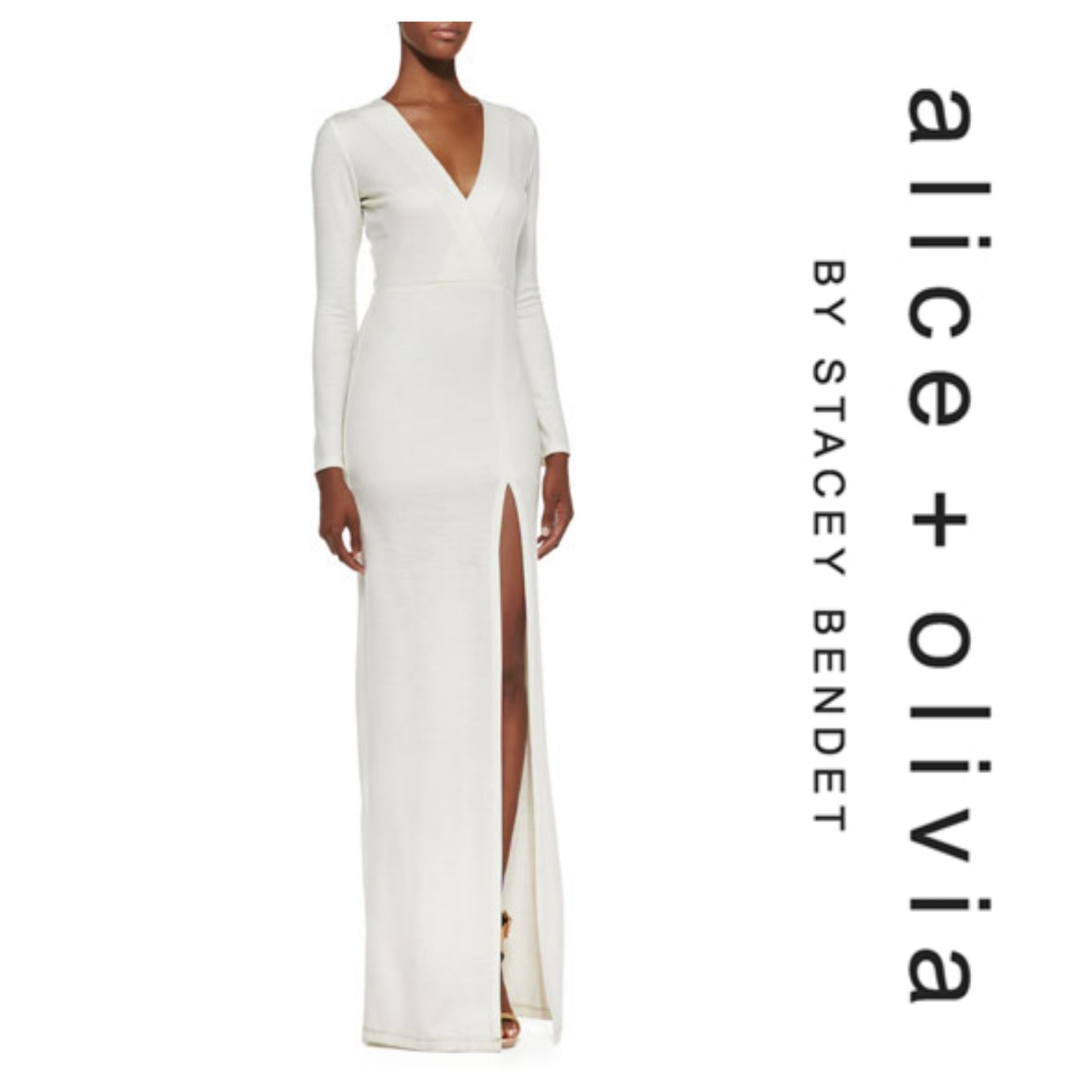 NWT! Alice + Olivia Debbie Faux Wrap-Front Maxi Dress sz 6.