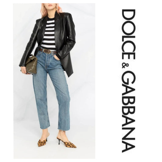 DOLCE & GABBANA Cashmere-Silk Striped Sweater sz M.