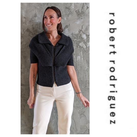 Robert Rodriguez cashmere blend zip front sweater size S.