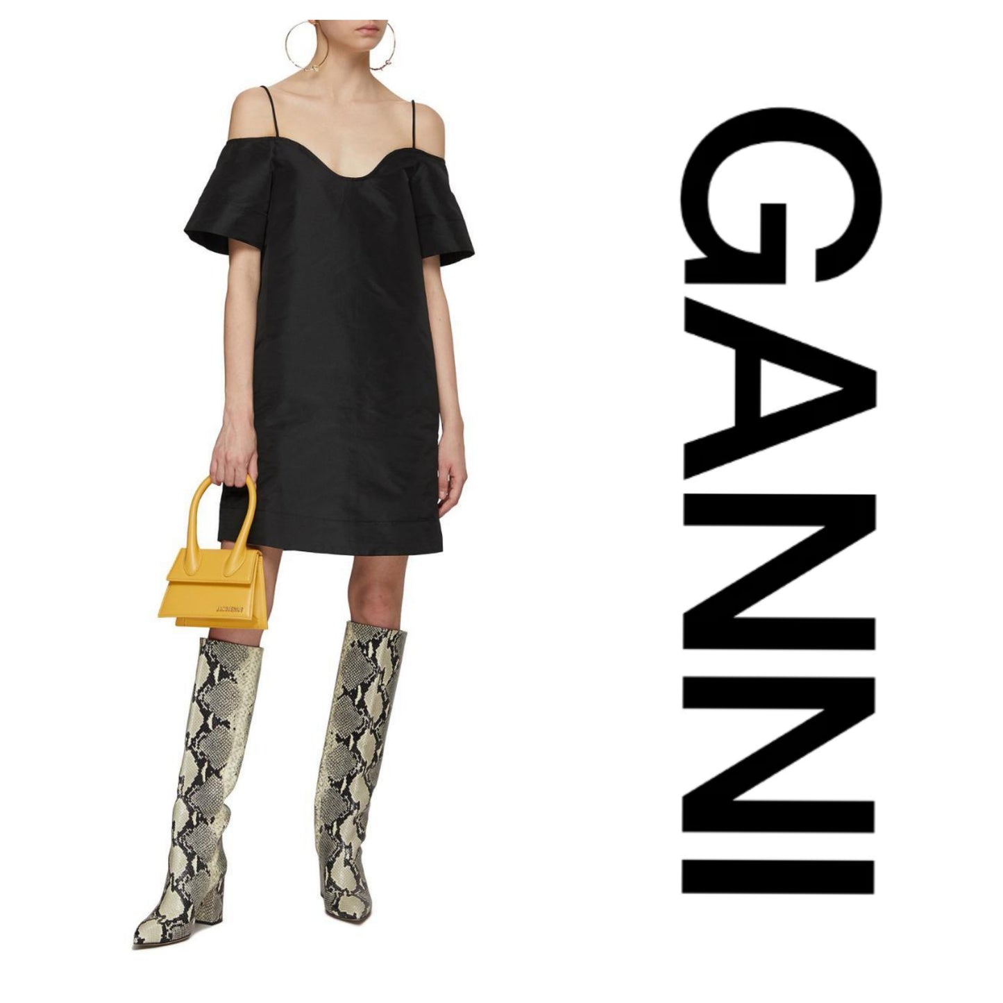 NWT! GANNI
Black Straight Neck Minidress sz 36 (fits M)