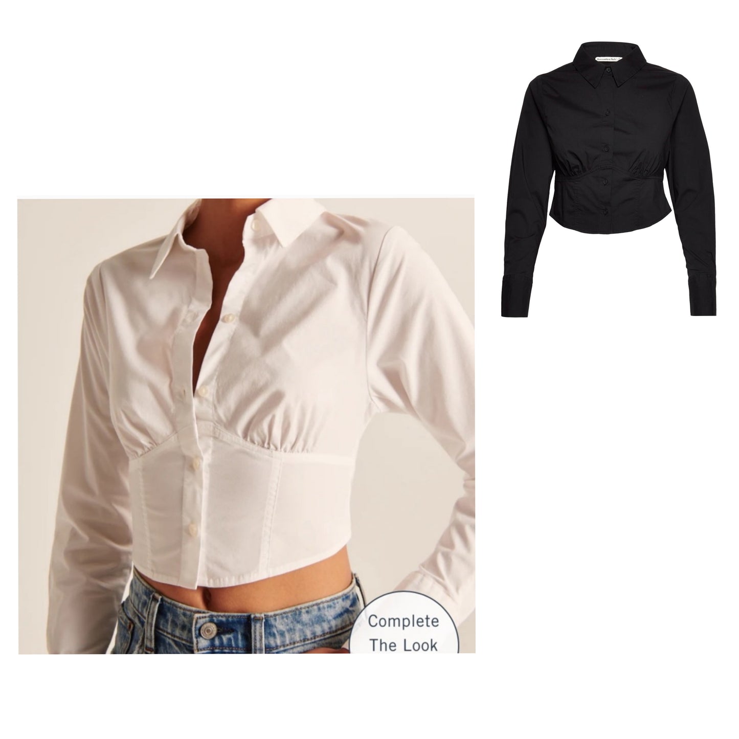 Abercrombie & Fitch Poplin Corset top on Black sz M