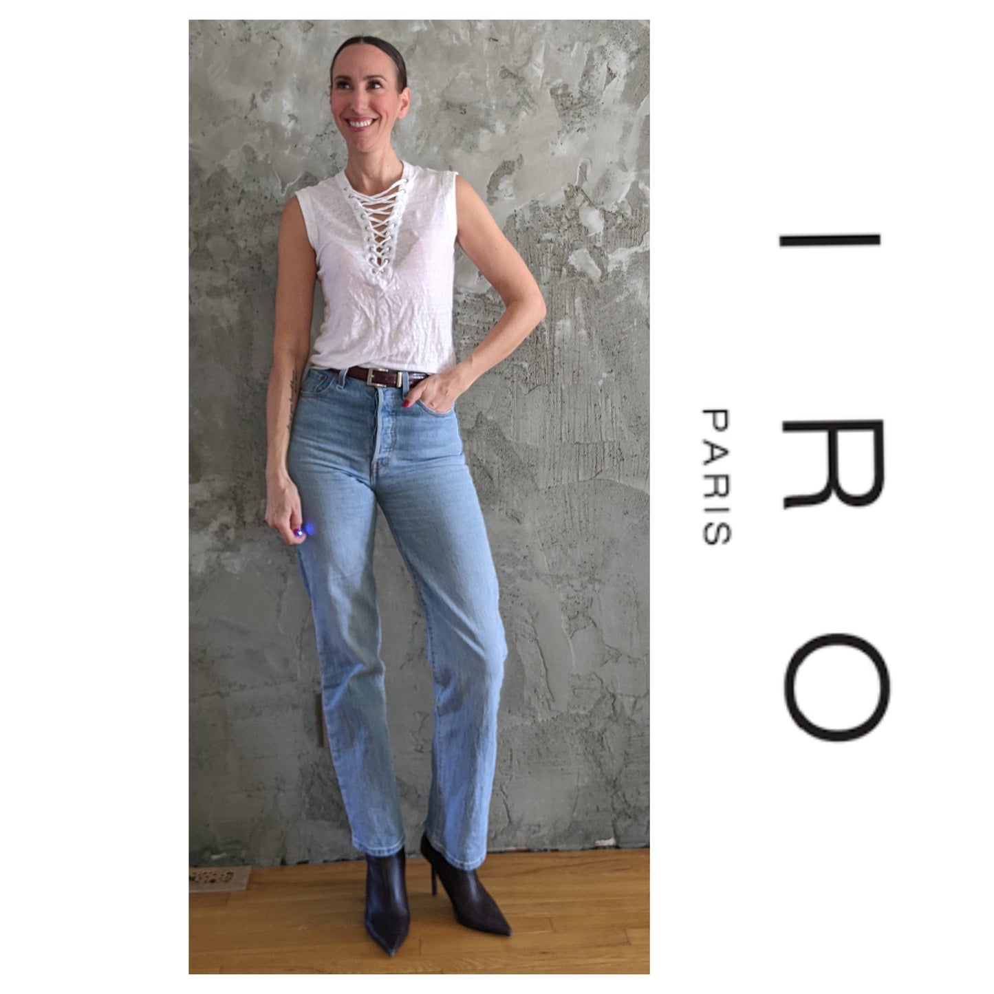IRO "Tissa" white 100% linen topsize XS (relaxed)