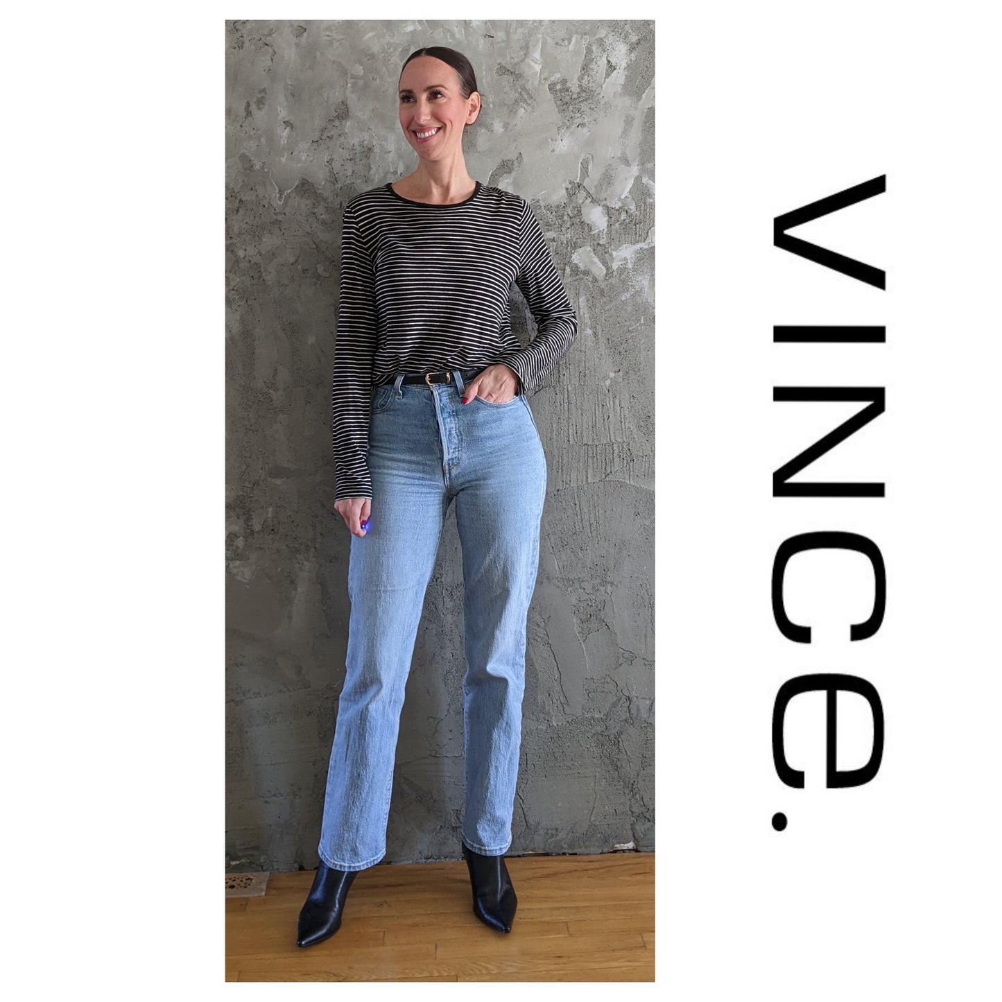 Vince striped long sleeve sz S