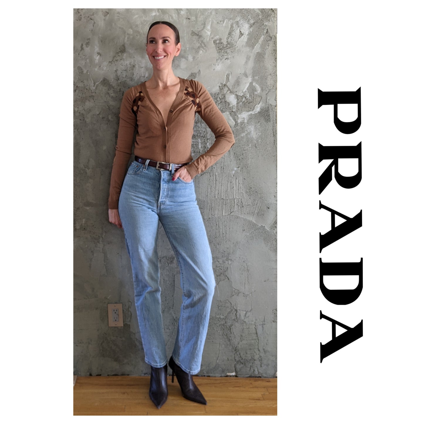 PRADA silk and wool blend cardigan. Fits like xs.