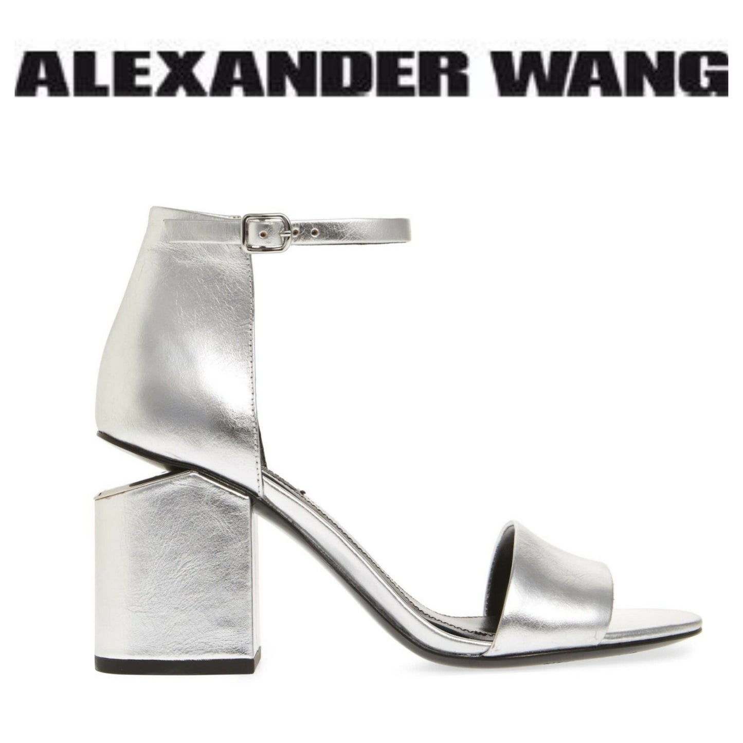 Alexander Wang metallic Abby Cut Out heeled Sandals sz 37.5