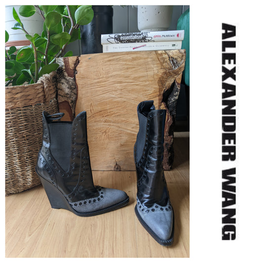 Alexander Wang Leather Western Mid-Calf Chelsea Boots
sz 6