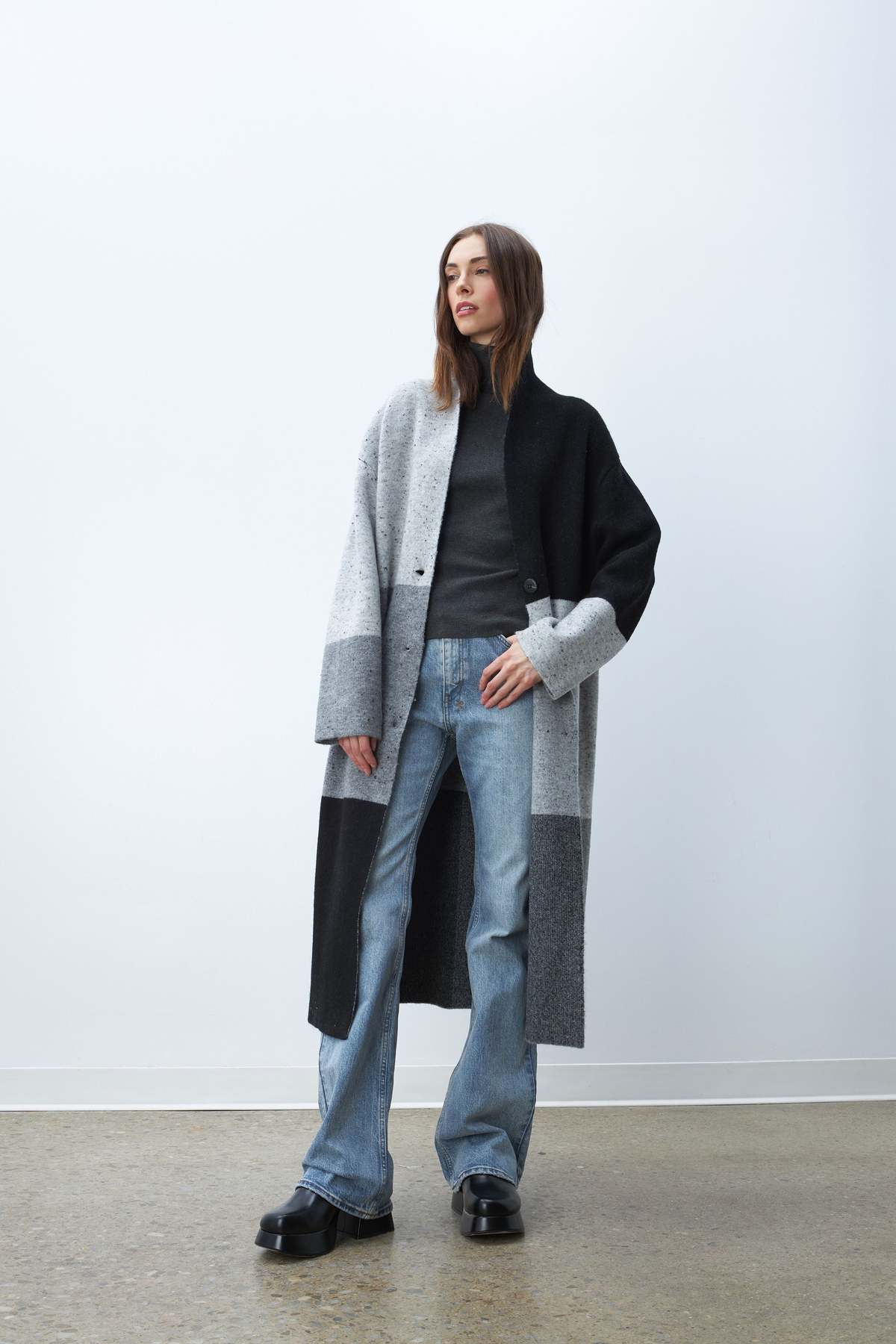 Holt Renfrew LINE Jetta Oversized Knit Jacket Fits XS-Lrg.