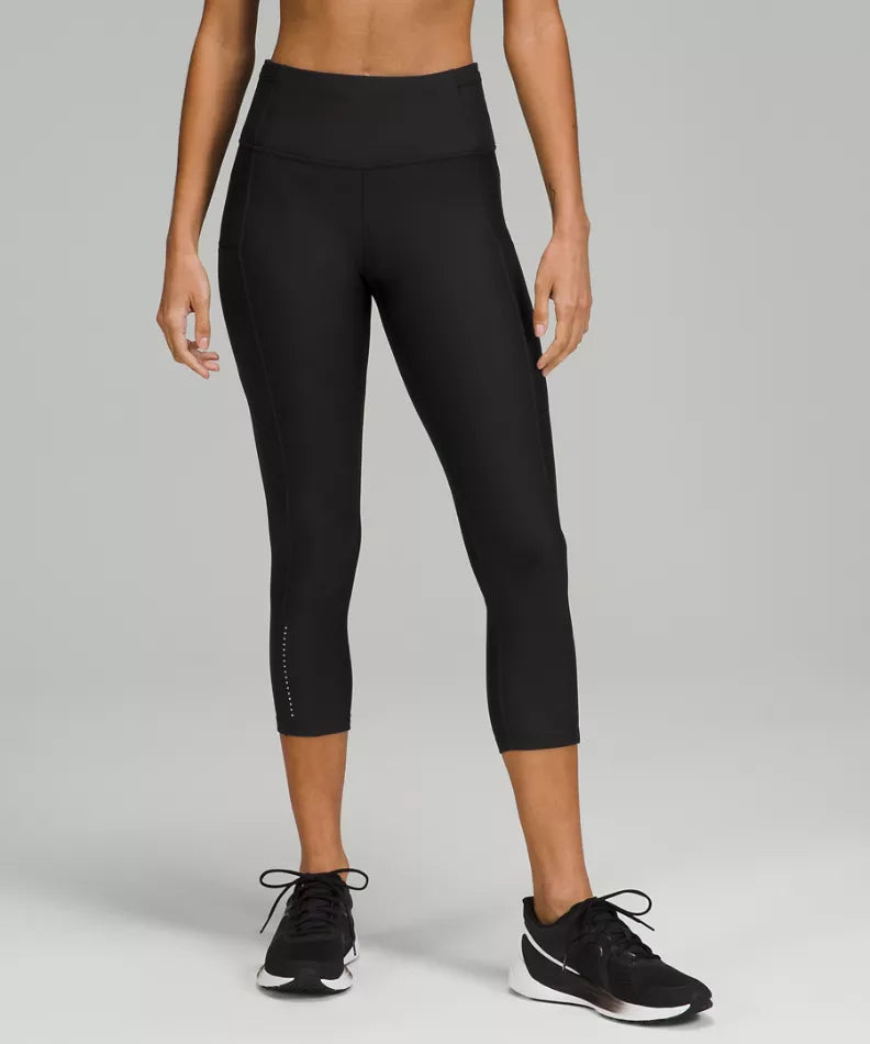 LULULEMON Fast and Free Reflective High-Rise Crop sz 4