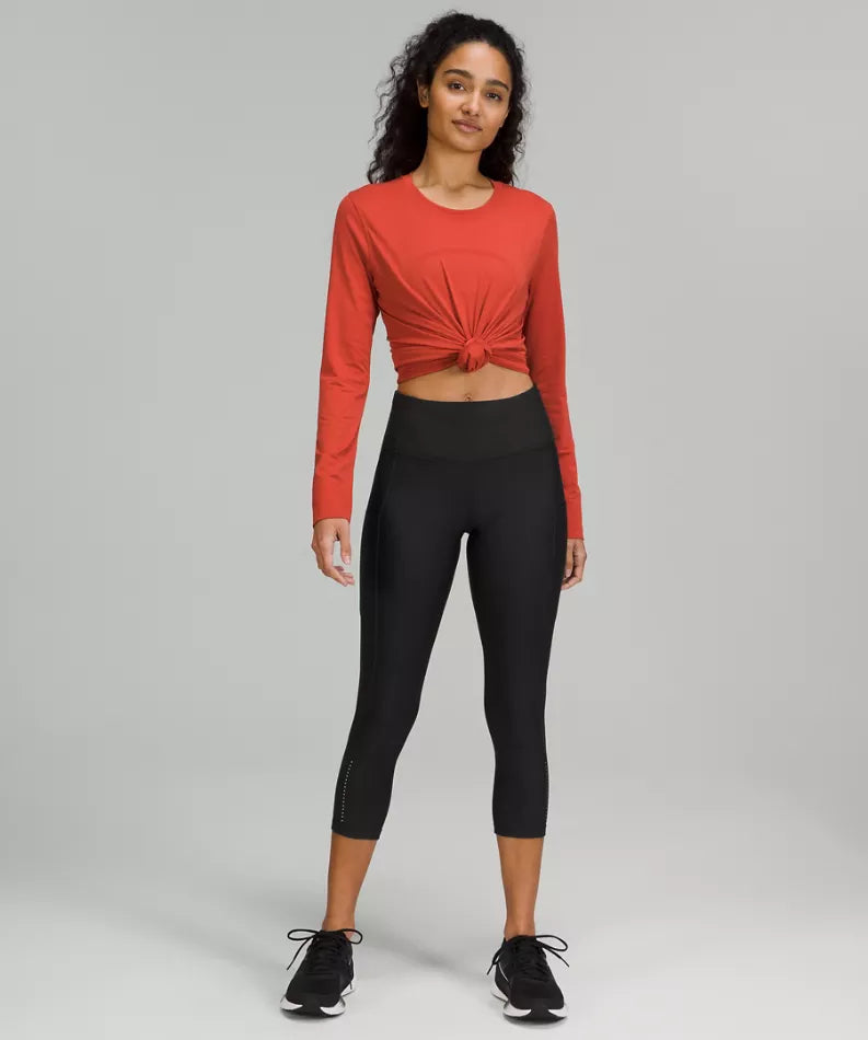 LULULEMON Fast and Free Reflective High-Rise Crop sz 4