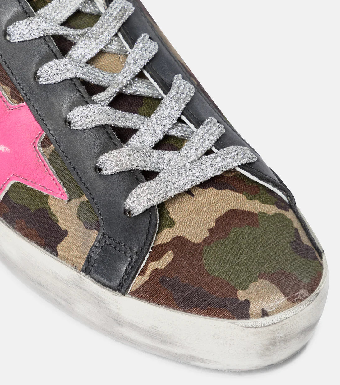 GOLDEN GOOSE Super-Star leather-trimmed camouflage sneakers sz 35