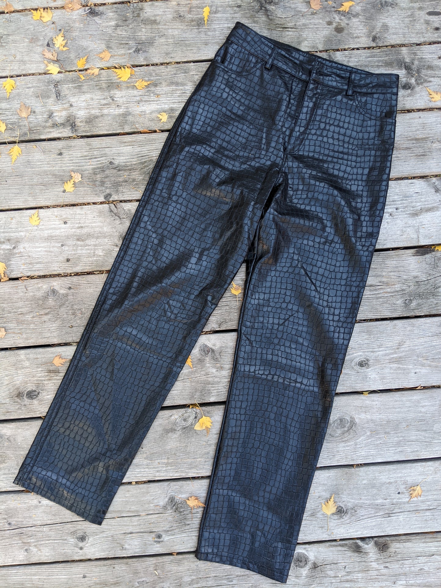 Dynamite Gisele Croco Faux Leather Pants sz 6.