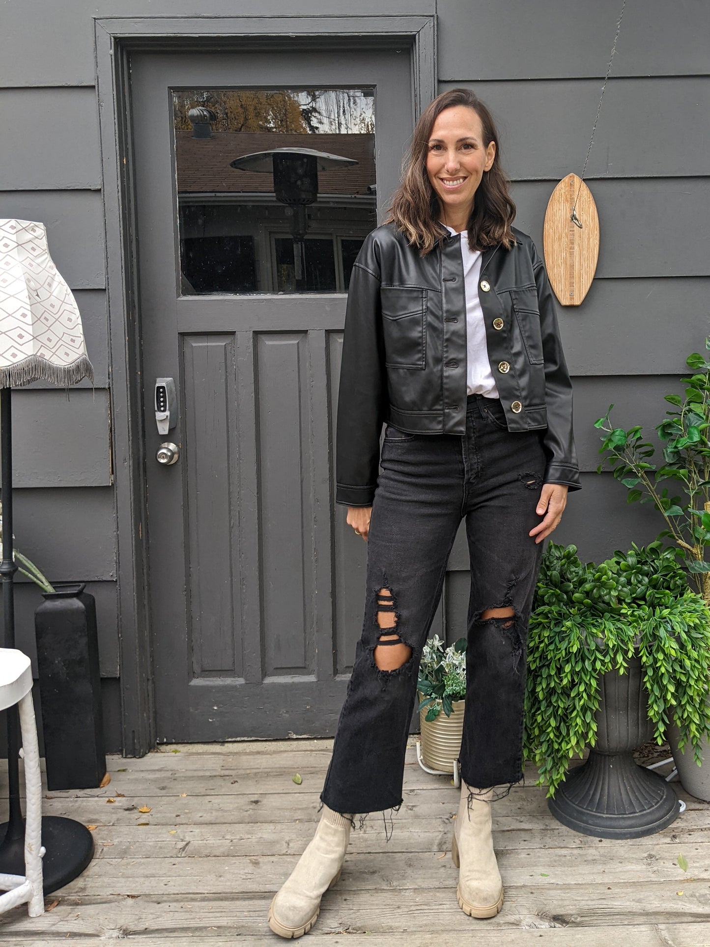 Zara faux leather jacket sz S