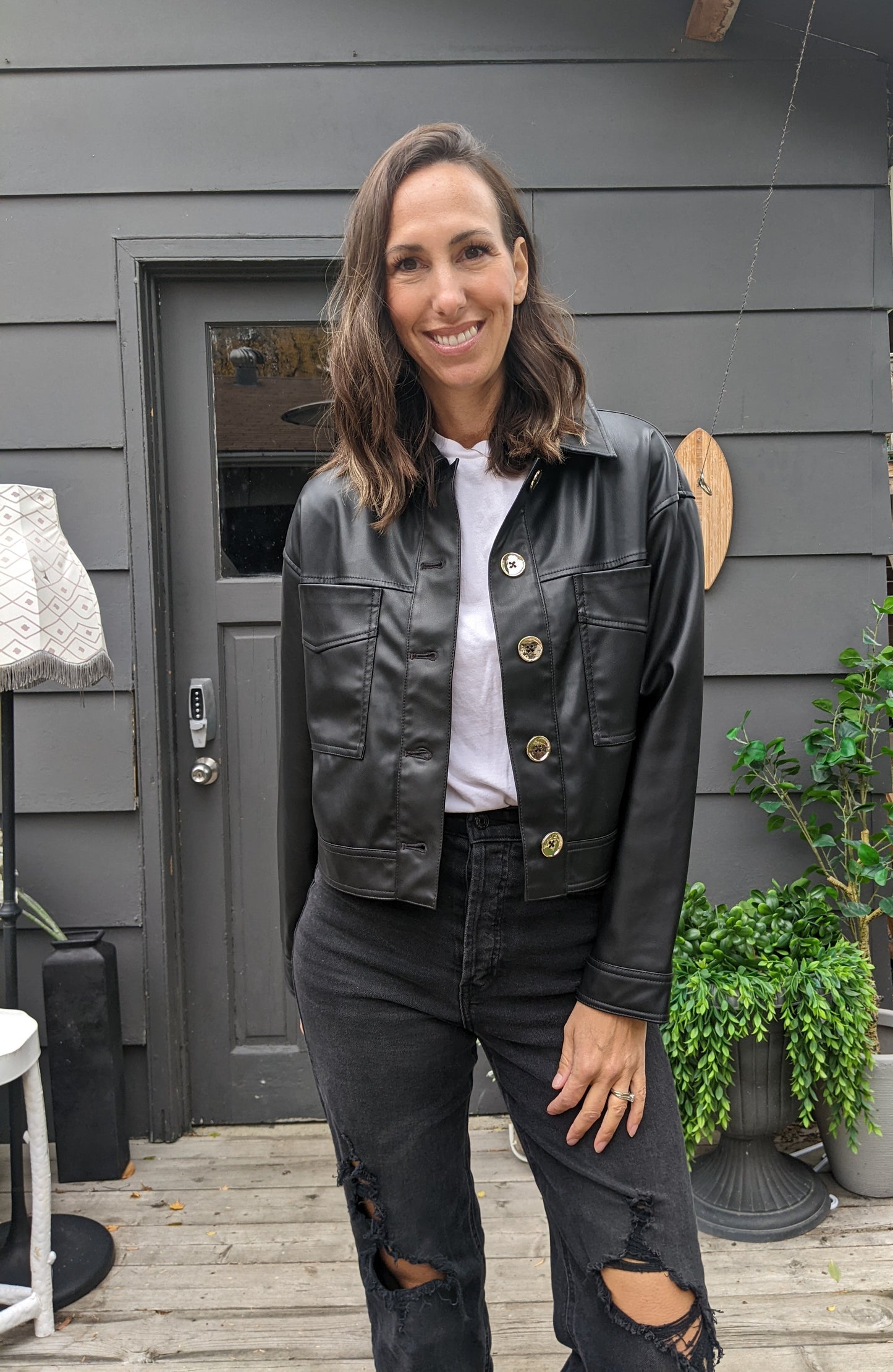 Zara faux leather jacket sz S