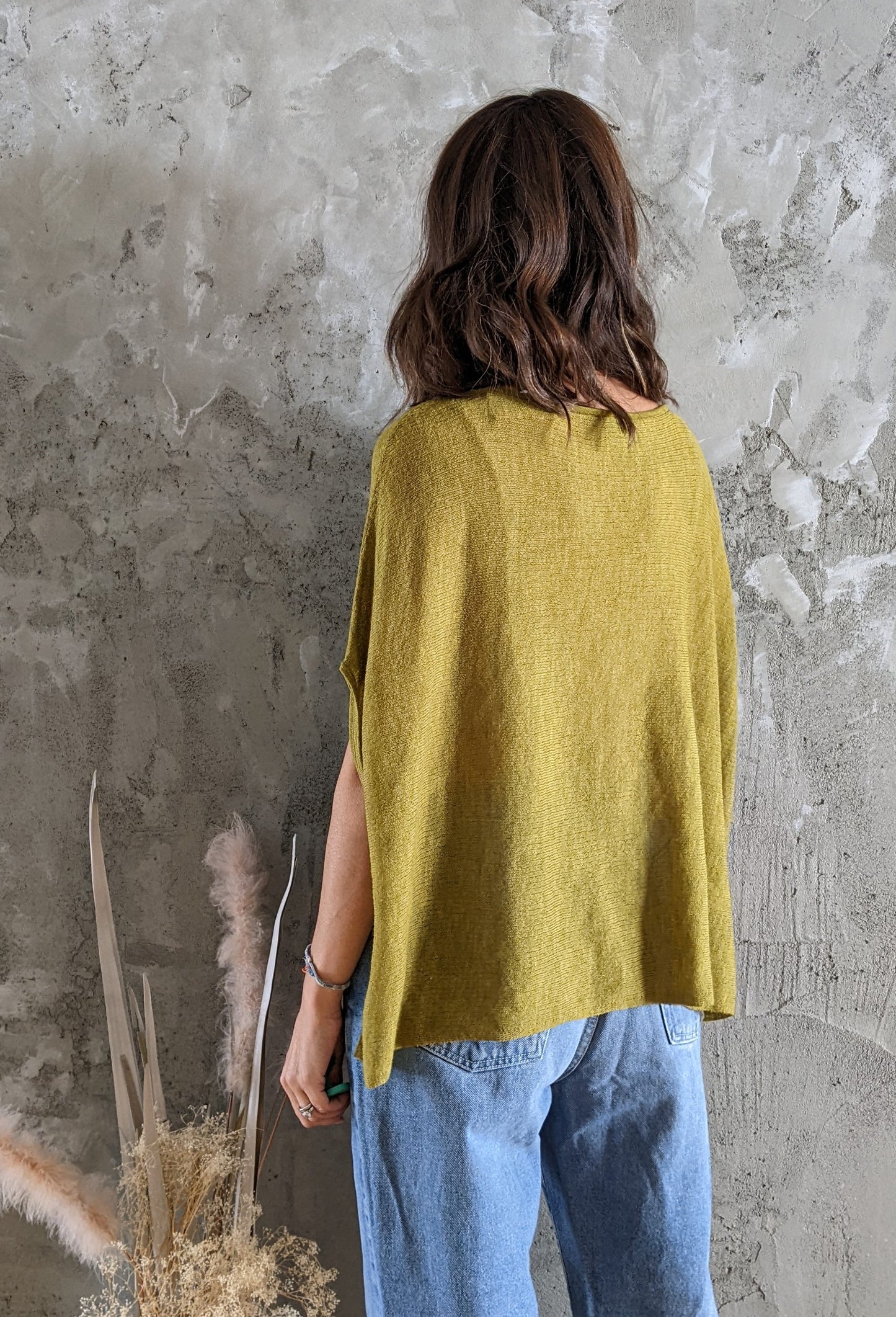 Eileen Fisher Green light knit sweater size M.