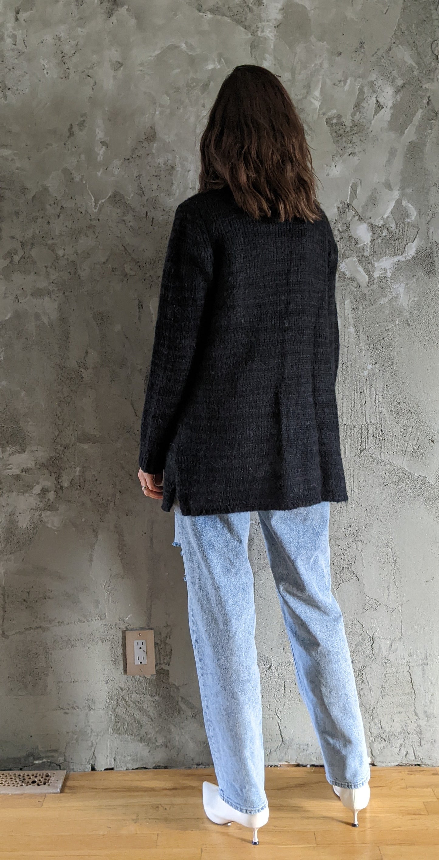 7 for all Mankind mohair blend cardigan sz S.