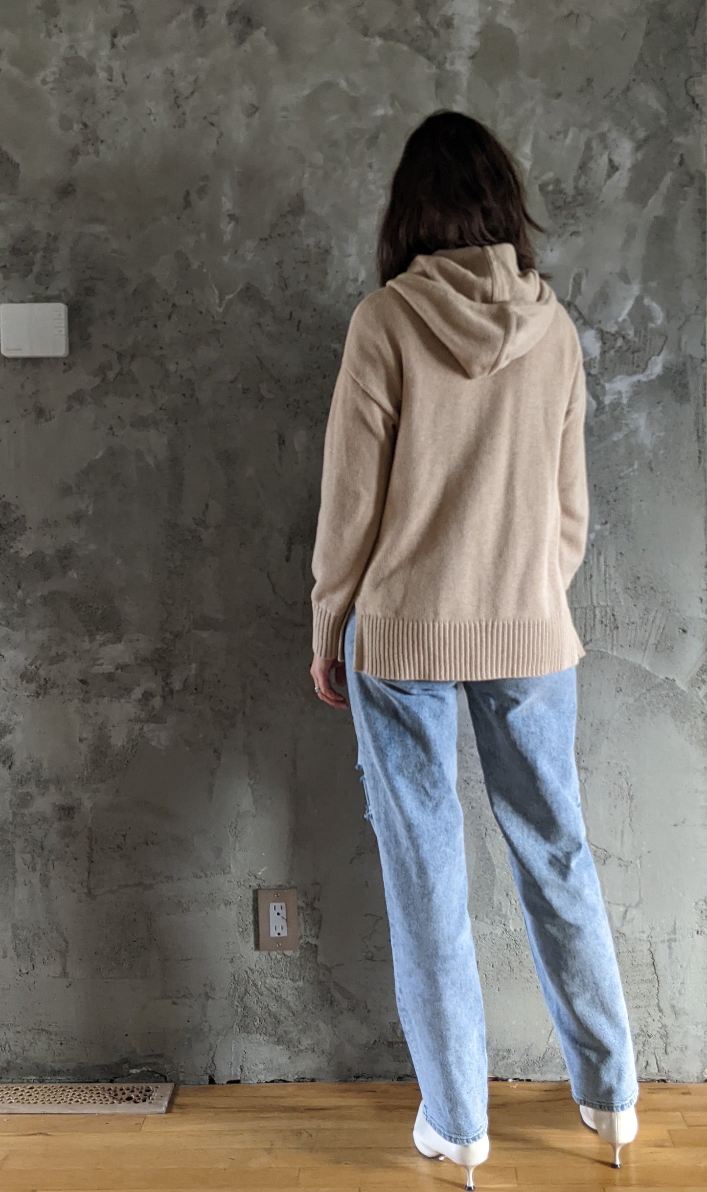 Gap knit hooded pullover sz S