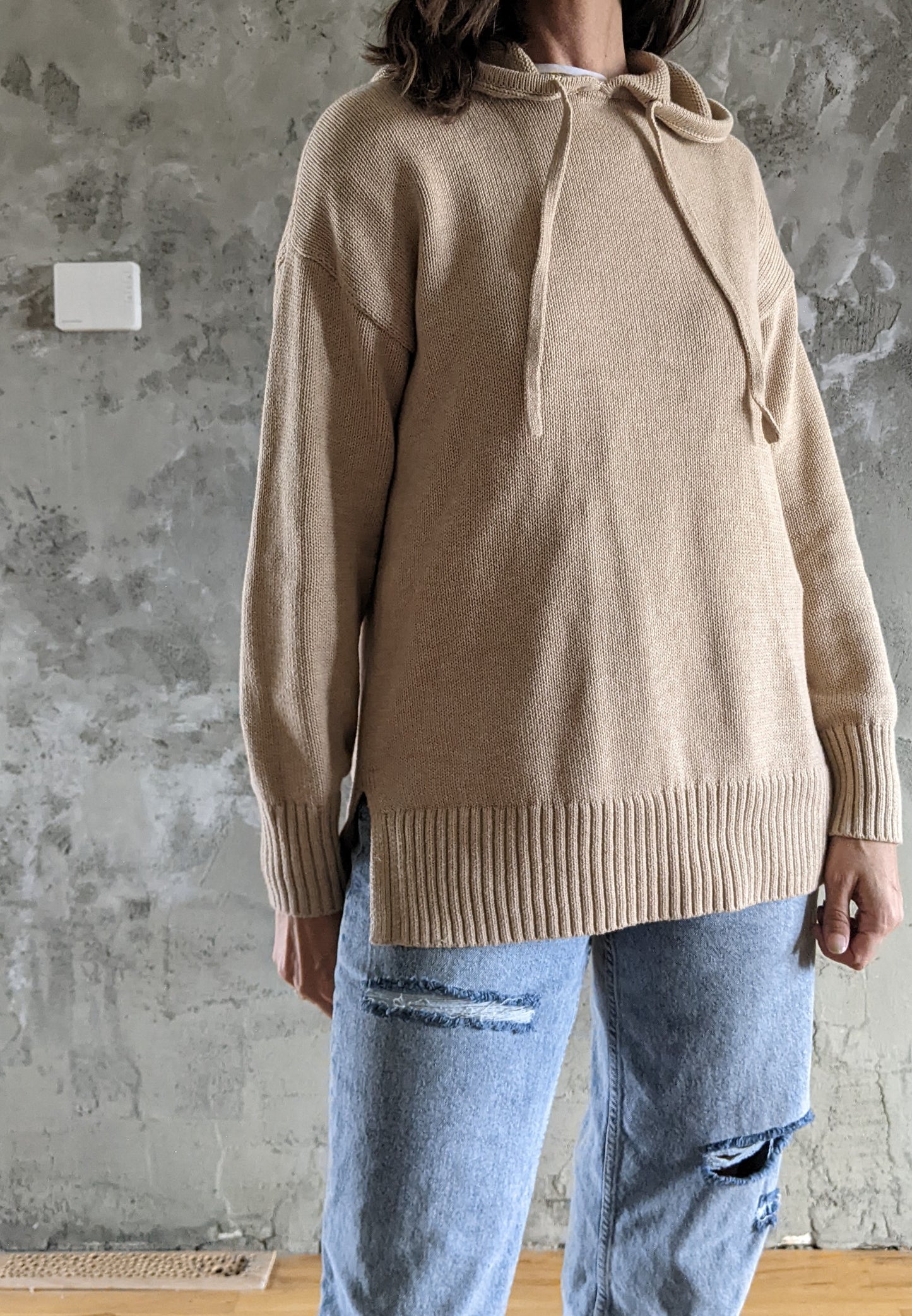 Gap knit hooded pullover sz S