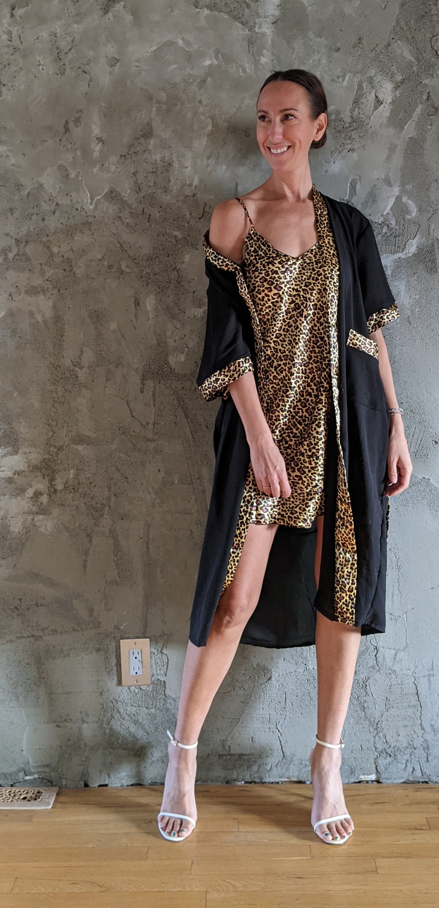 NWT! Matching camisole pajama dress and robe size M.