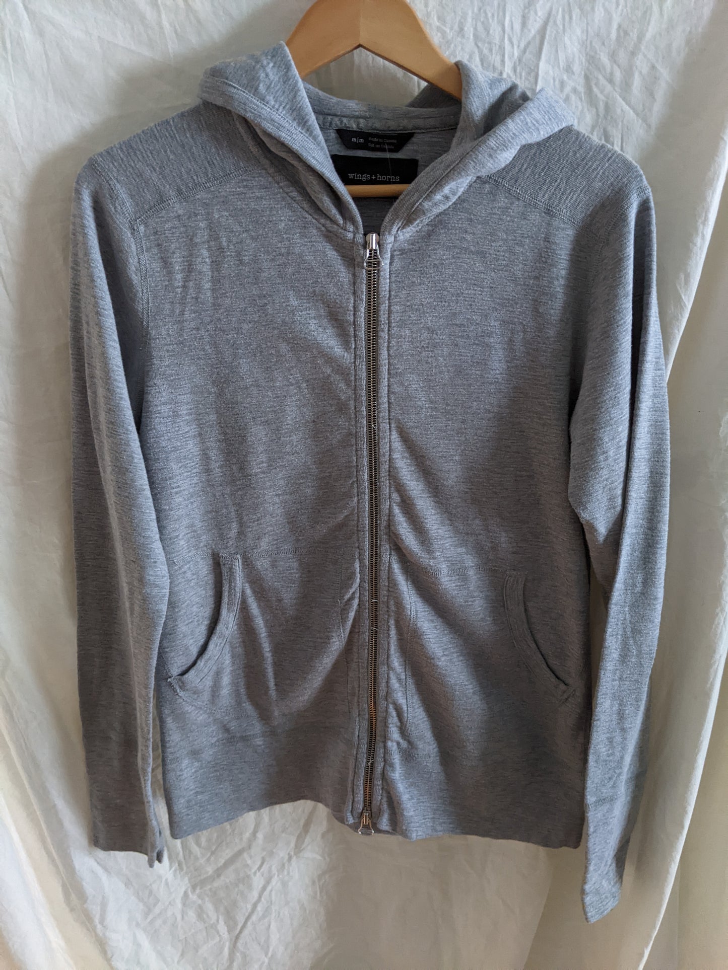Wings + Horns zip up hooded sweatshirt sz M