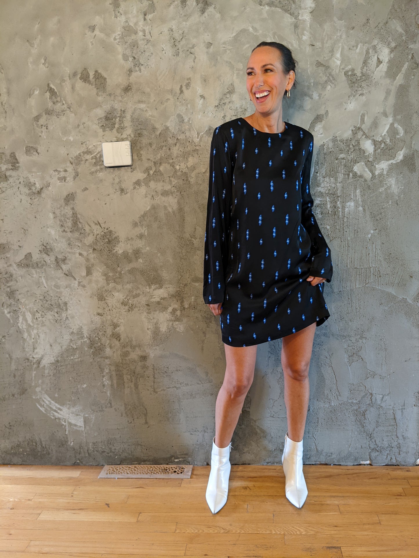 EQUIPMENT "Angelisa" lightning bolt dress sz M