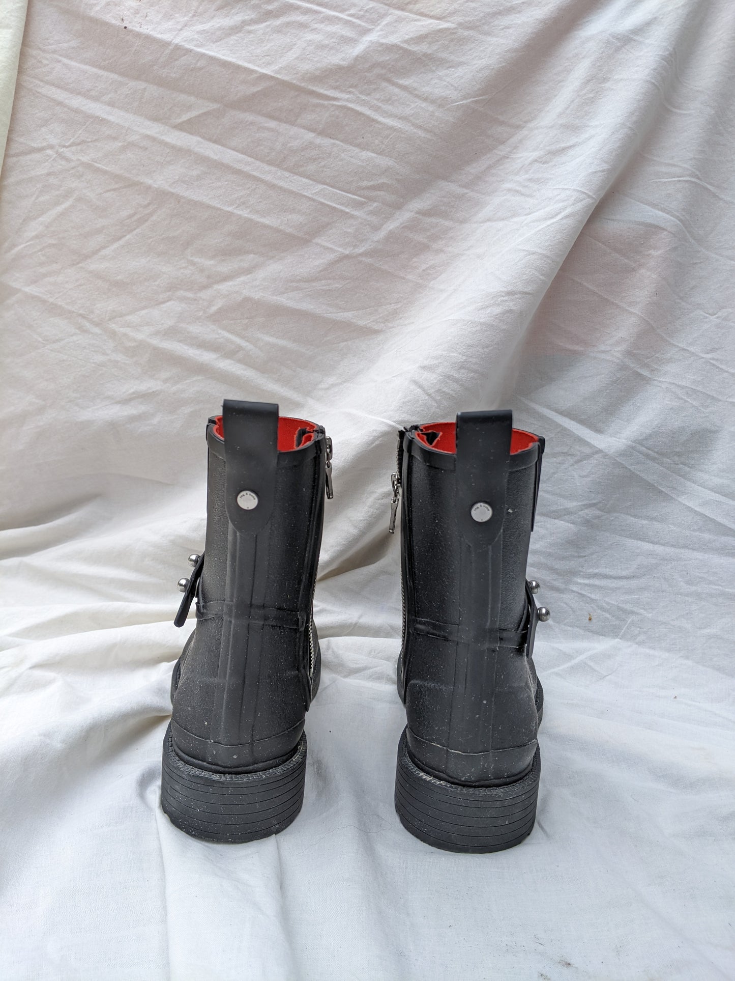 RAG & BONE Black Moto Rain Boots sz 36. Worn once!!