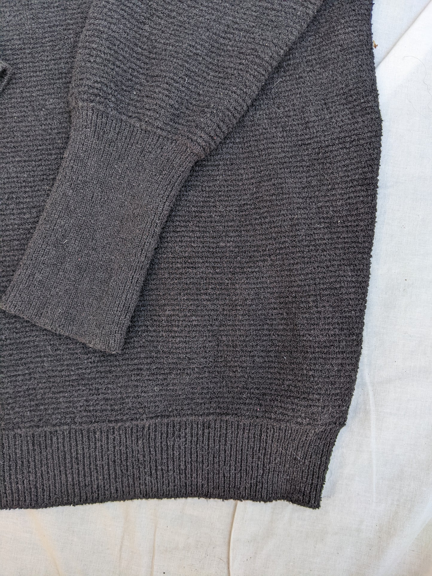 Devoted black ottoman ribbed slouchy sweater sz S