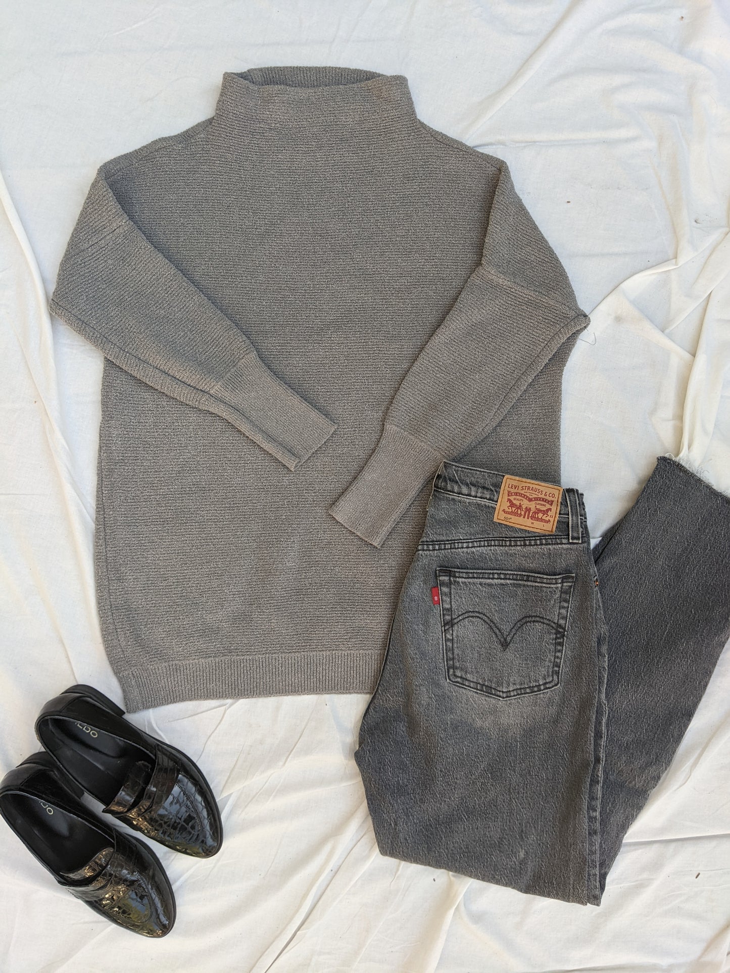 Devoted grey ottoman ribbed slouchy sweater sz M