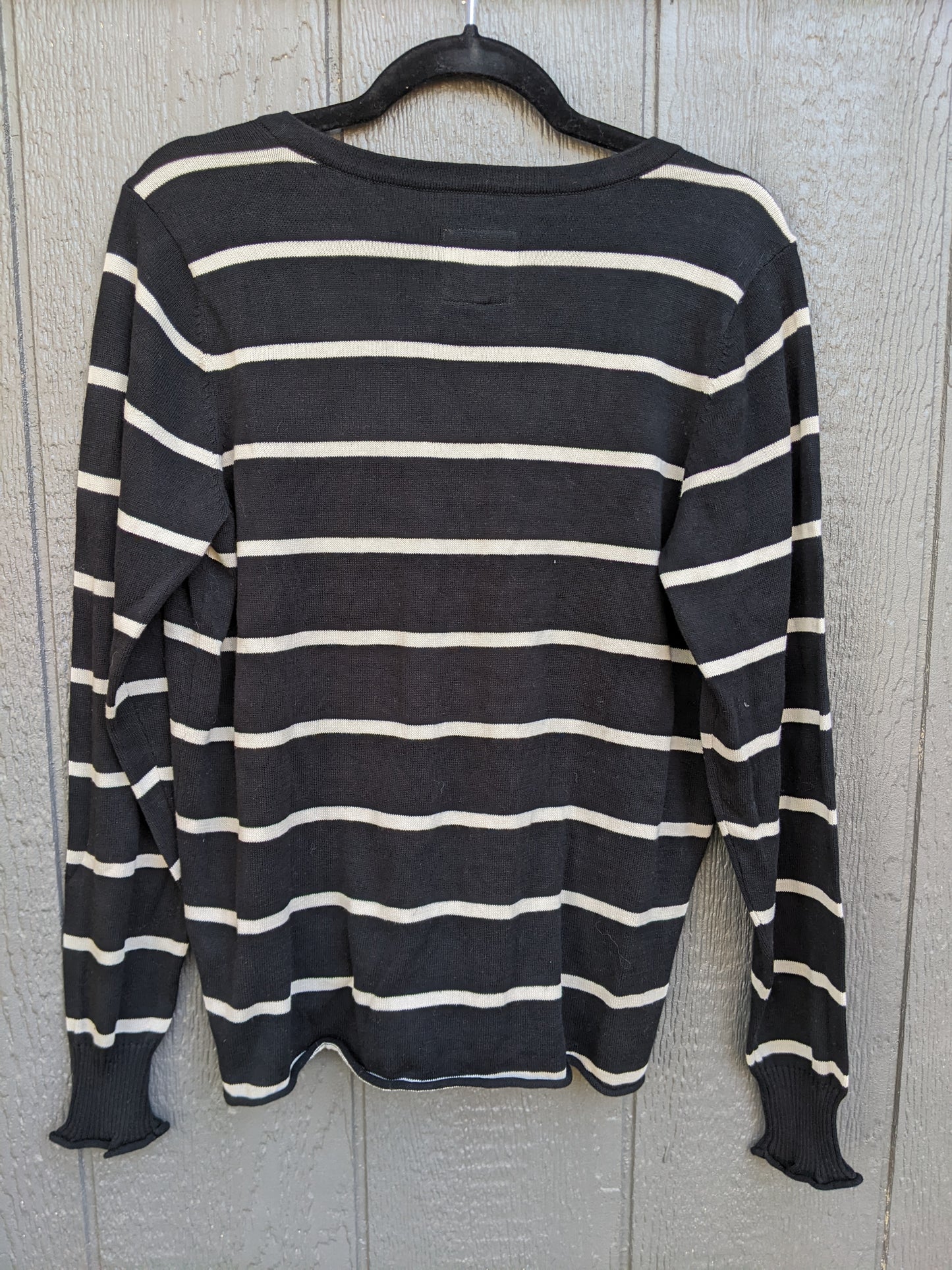 NWT! Chaser black striped lightweight sweater sz Lrg.