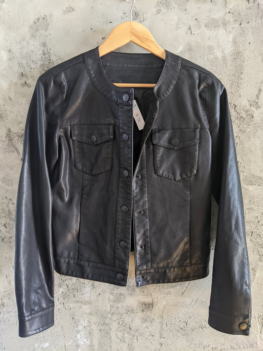 Faux leather bomber jacket sz S