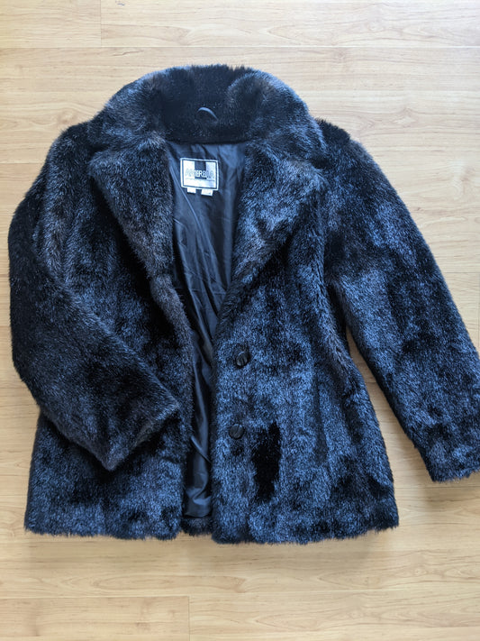 Amerella Couture black faux fur jacket sz Lrg.