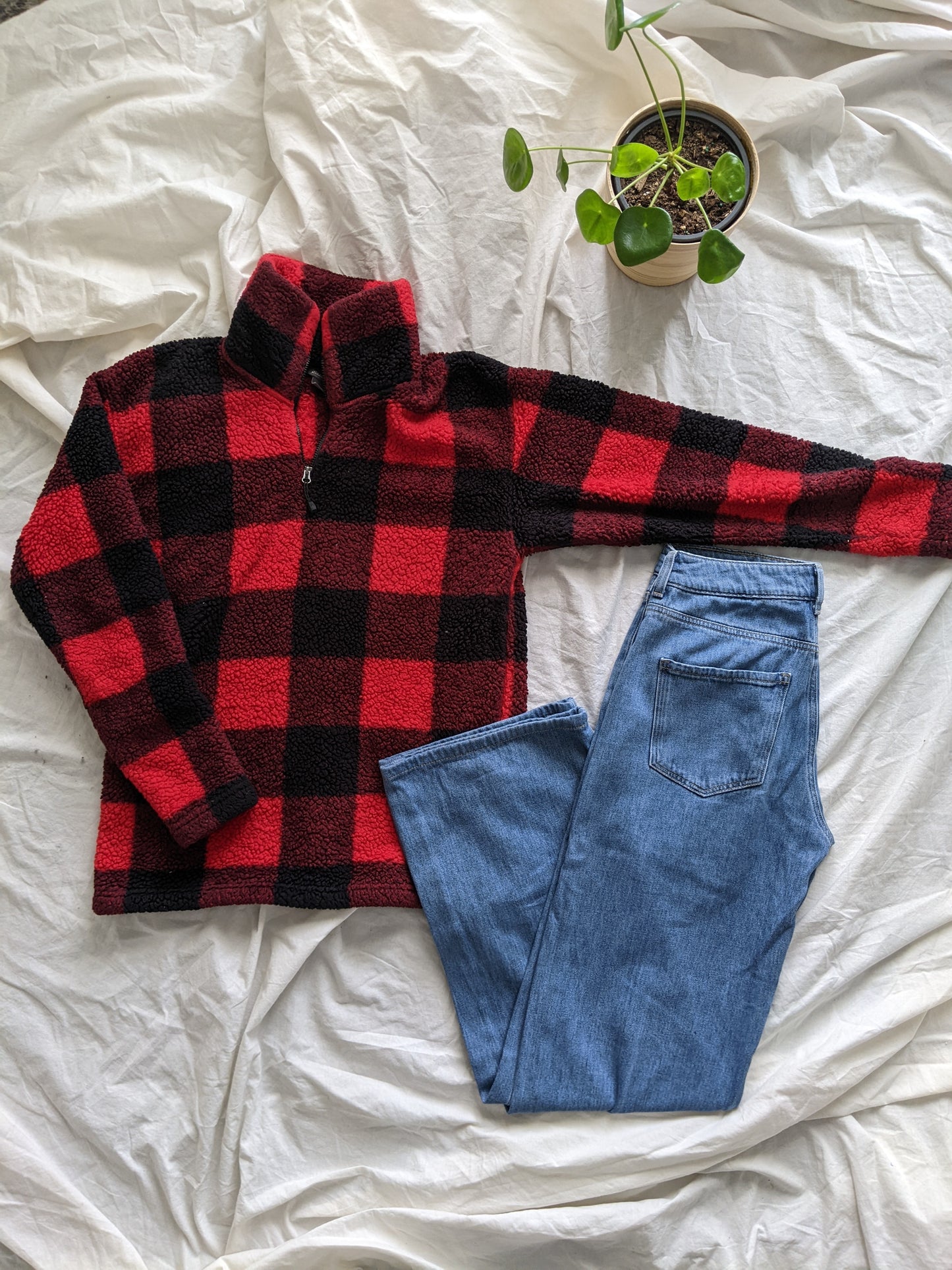 Eddie Bauer buffalo plaid Sherpa sz XS