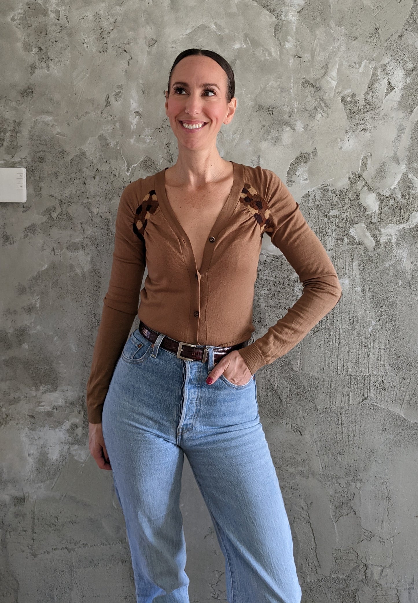 PRADA silk and wool blend cardigan. Fits like xs.