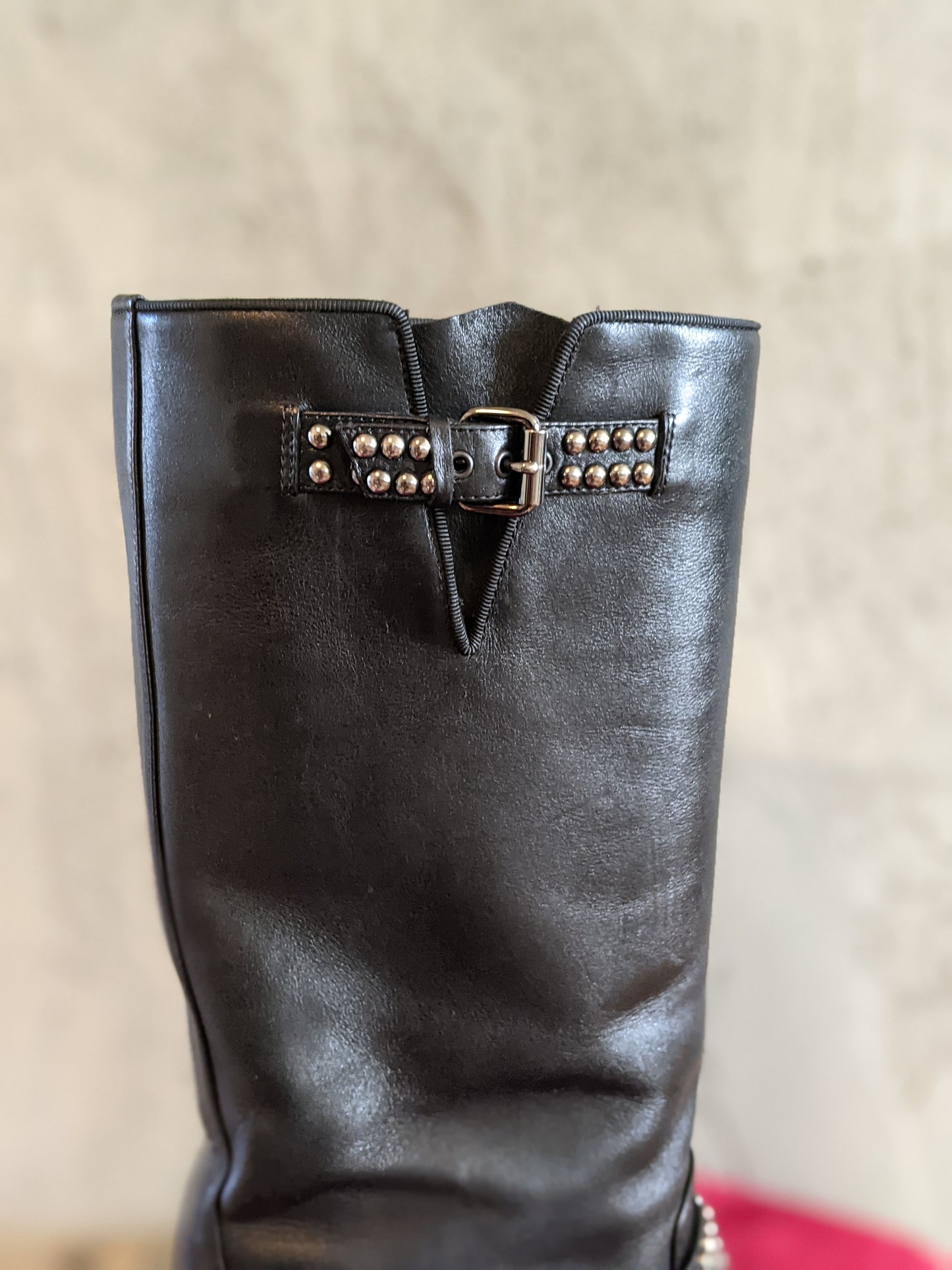 Christian Louboutin studded moto boots sz 40.