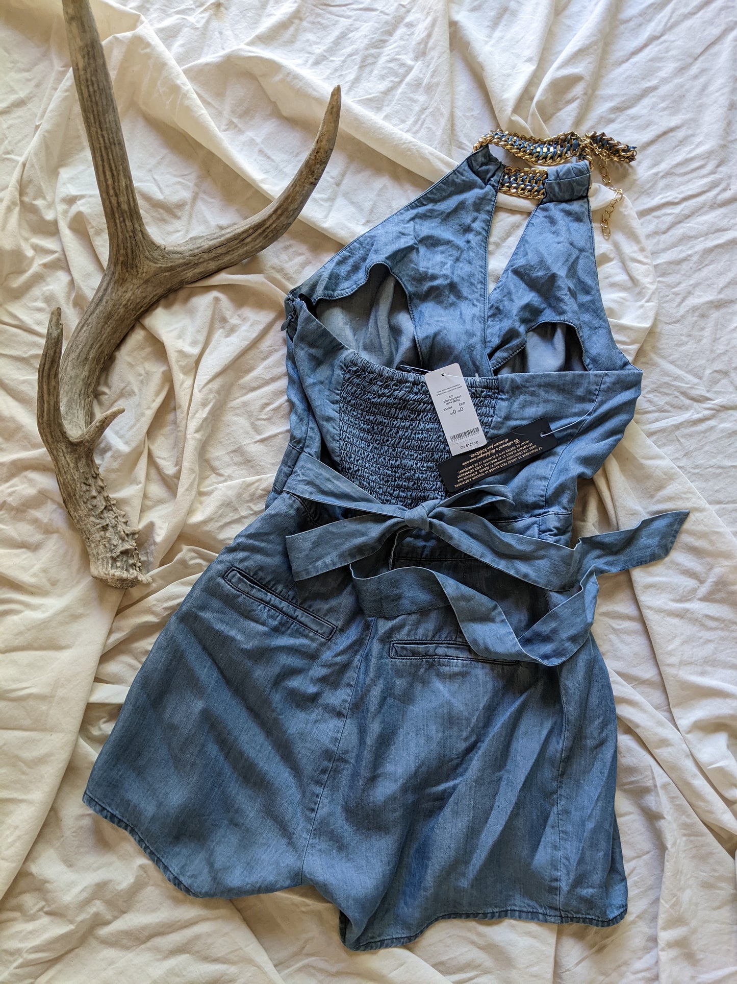 NWT! Bebe denim romper sz 0.