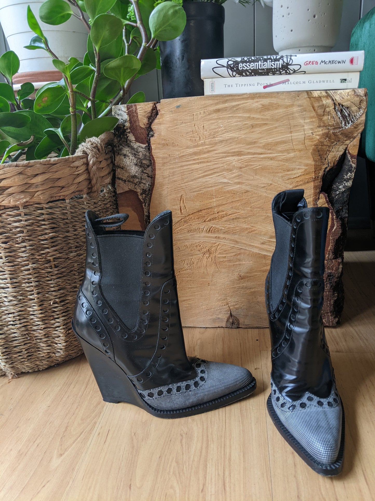 Alexander Wang Leather Western Mid-Calf Chelsea Boots
sz 6