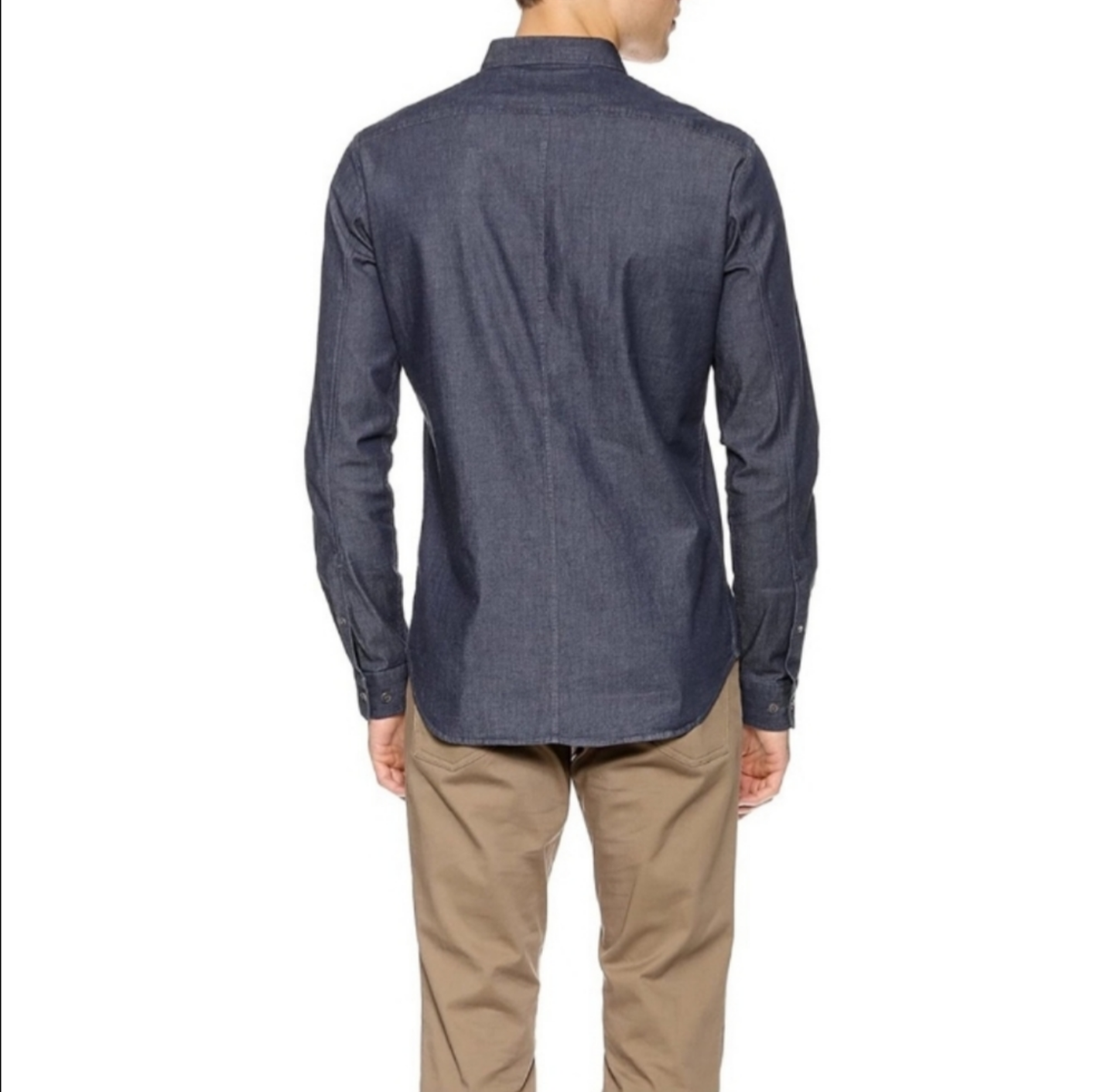 Theory Barham Button-Down Shirt - Slim Fit light wash chambray sz Lrg