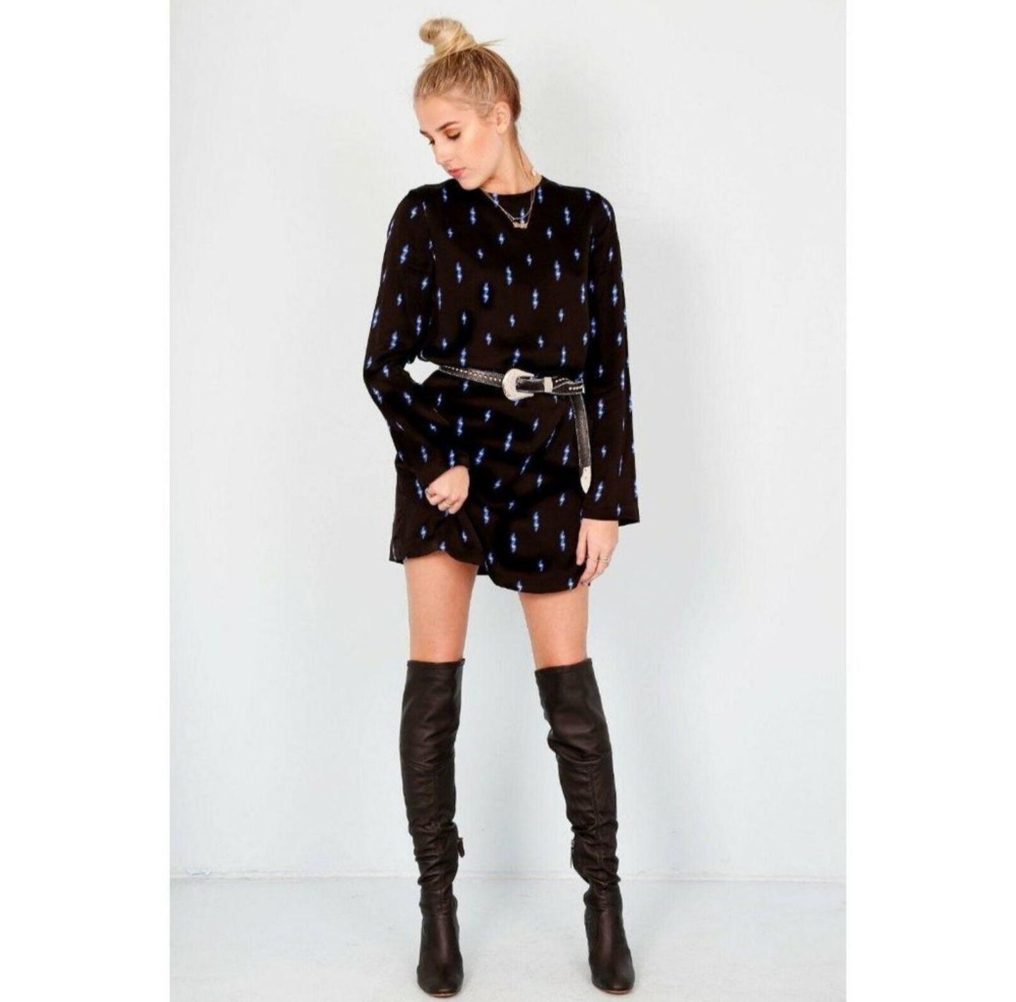 EQUIPMENT "Angelisa" lightning bolt dress sz M