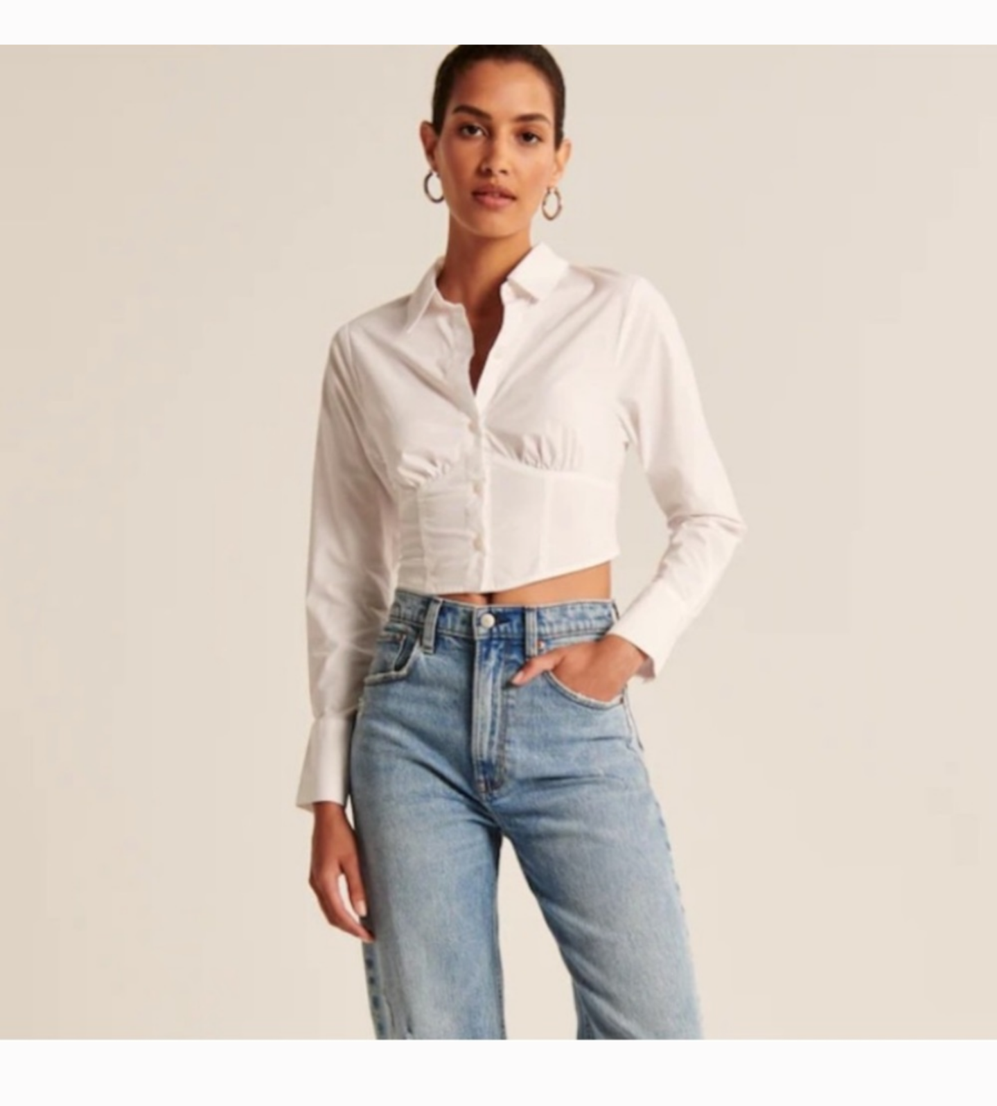 Abercrombie & Fitch Poplin Corset top on Black sz M