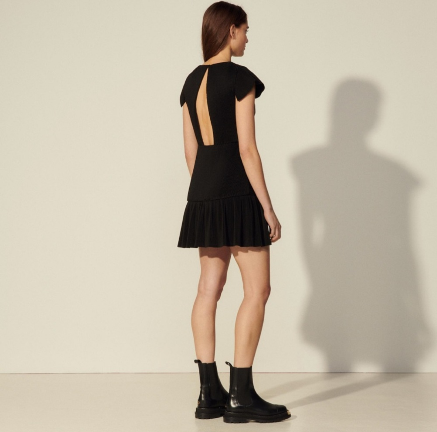 New with tags! SANDRO Odette pleated woven mini dress sz Fr38 (Med)