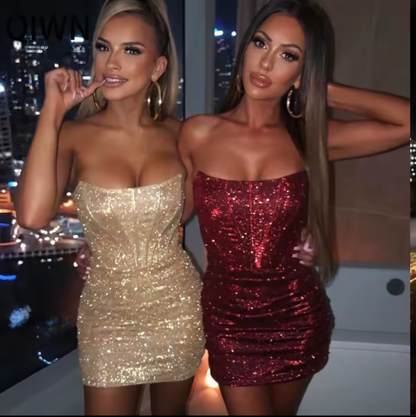 NWOT! Junova glitter corset dress in gold sz M.