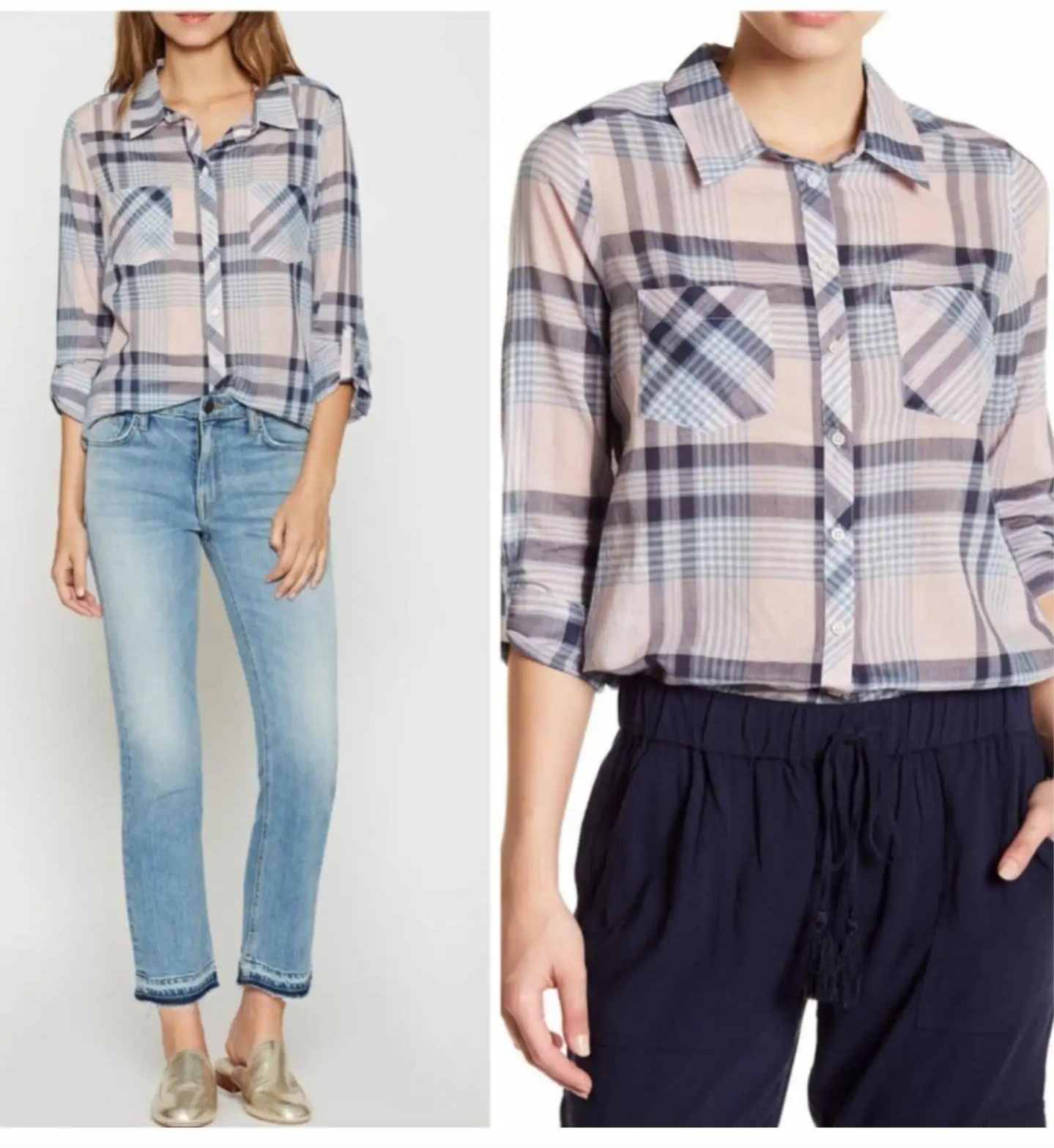 Soft Joie "Lilya Plaid button up" sz S